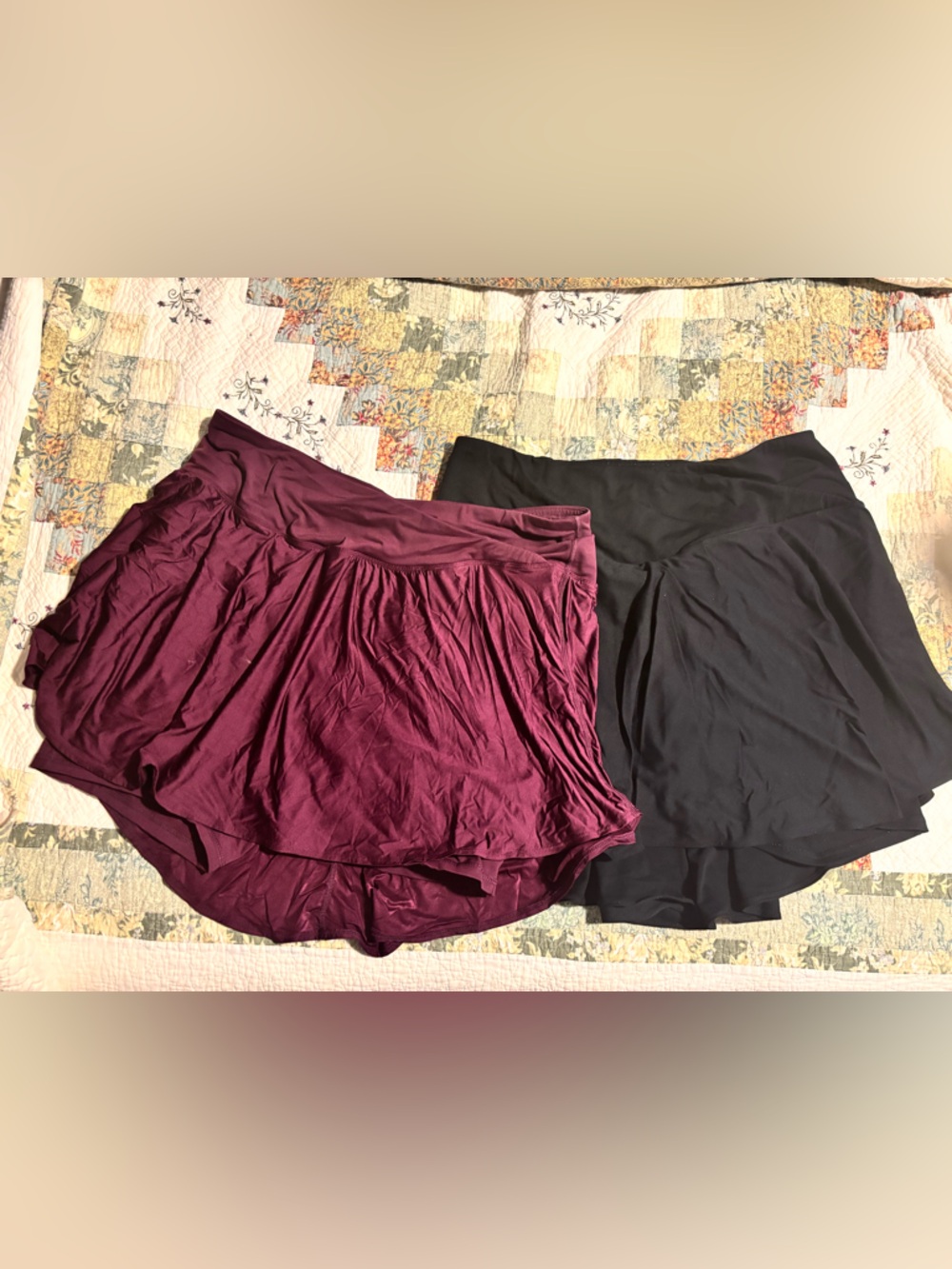 Torrid size 2 Black and Plum active skirts, shorts with pockets attached